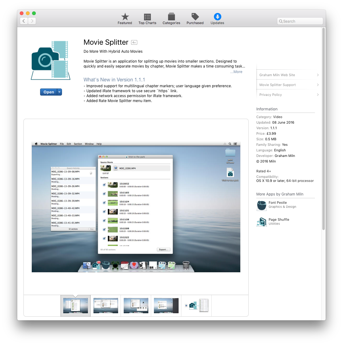 Movie Splitter in the Mac App Store