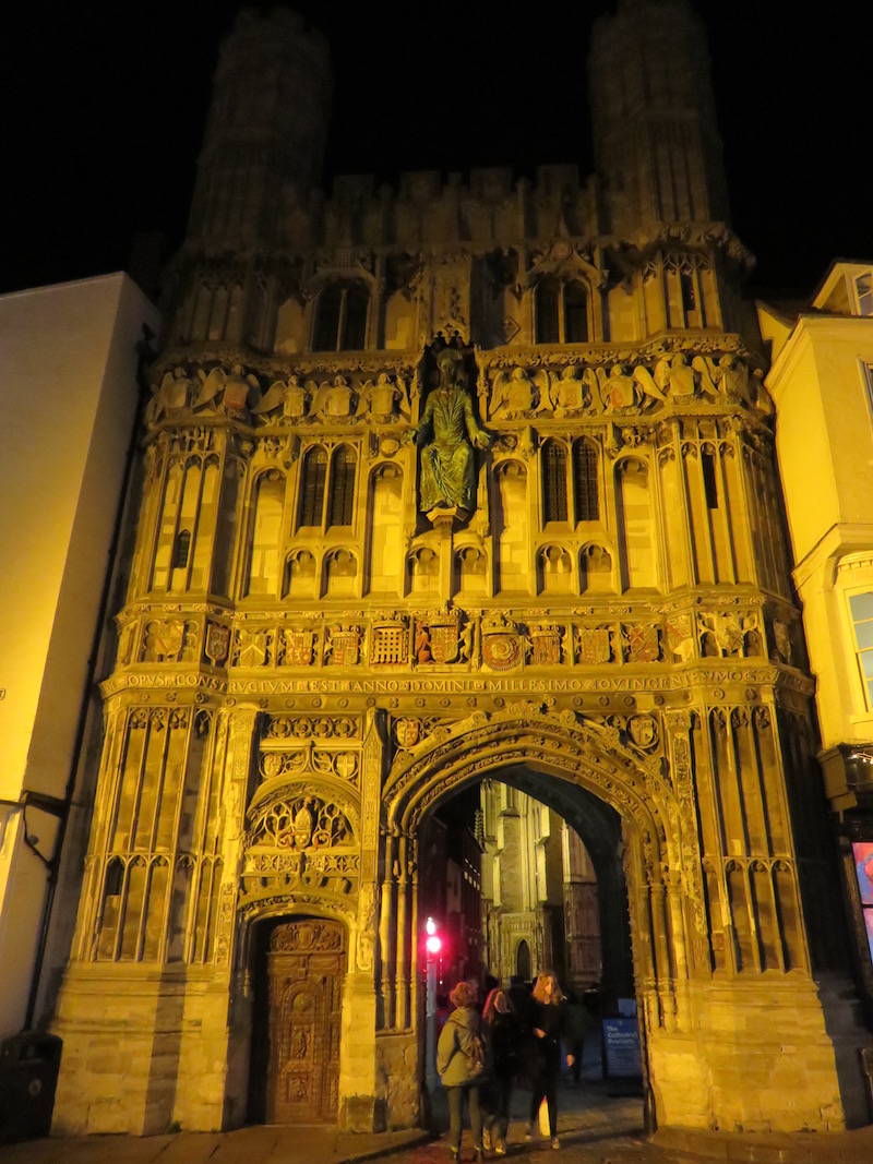 Entrance to Canterbury cathedral.