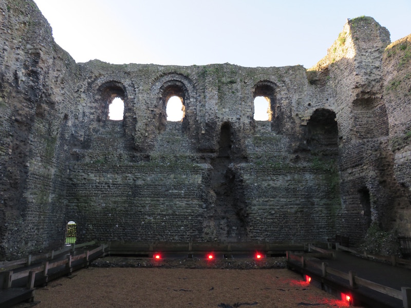 Inside a castle within Canterbury.