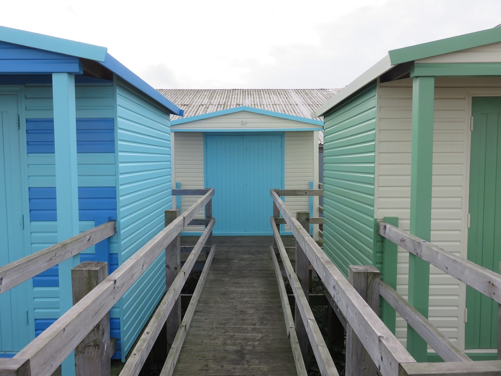 Beach huts in Whitstable, United Kingdom