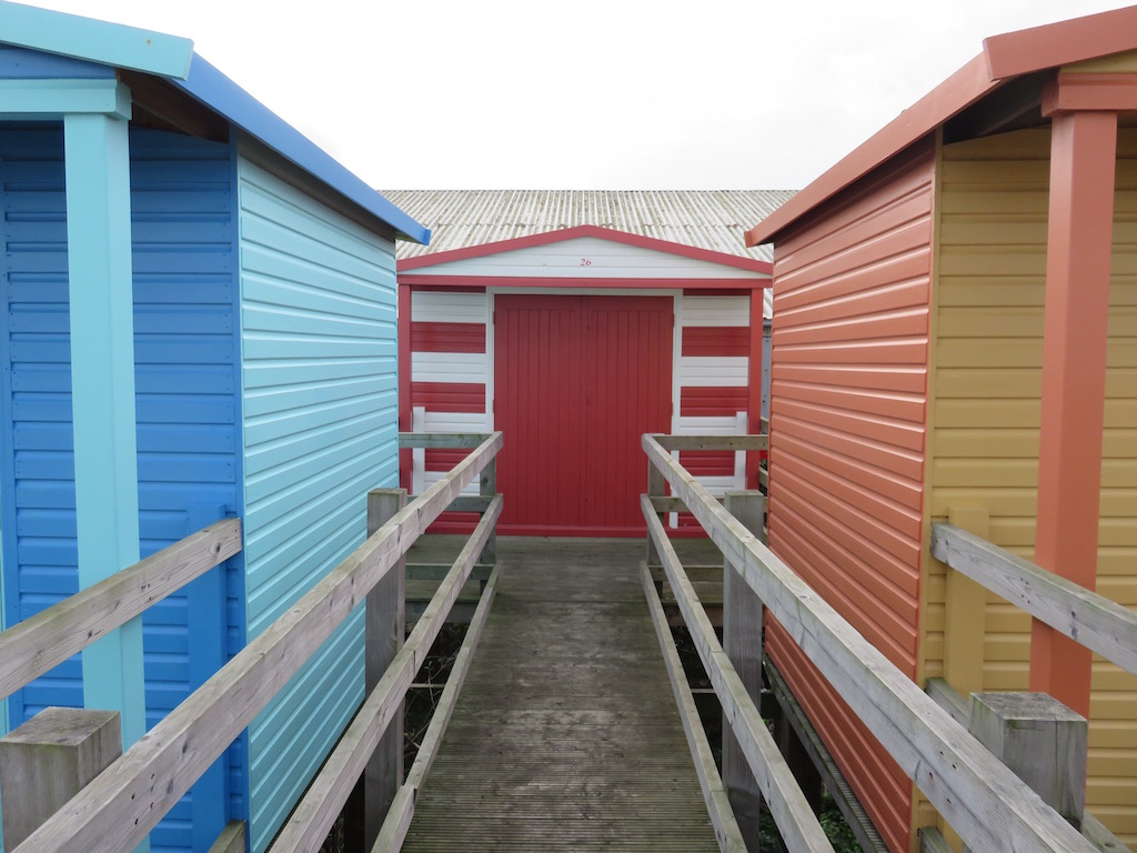 Beach huts in Whitstable, United Kingdom