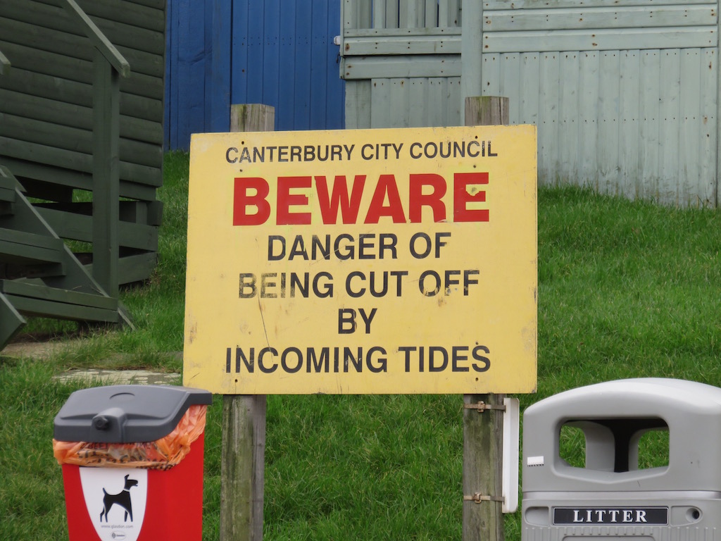 Sign near Whitstable Street warning of the associated dangers
