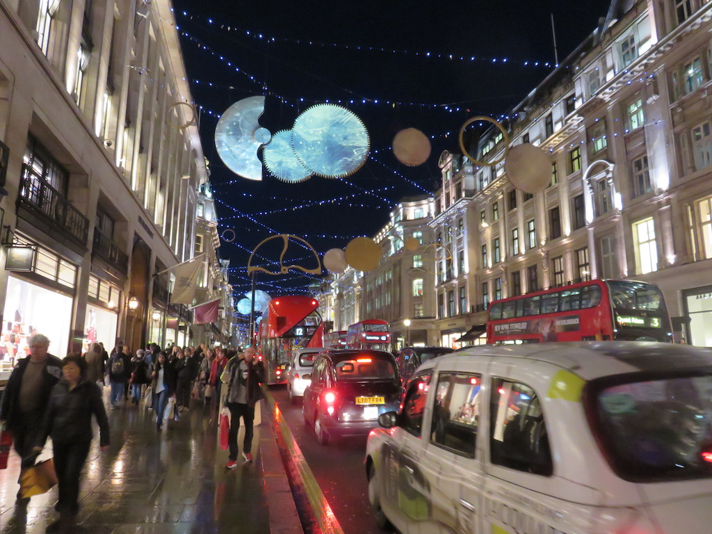 Shopping street decorations in London