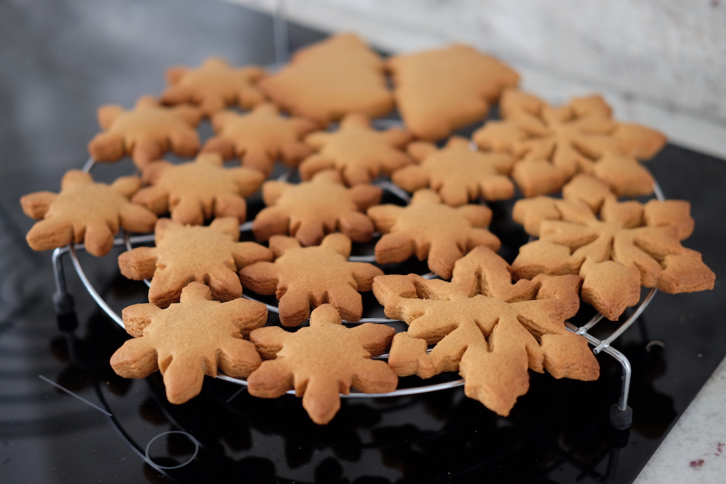 Our traditional snowflake gingerbread biscuits