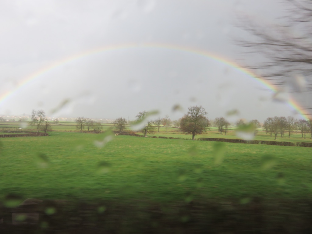 A rainbow seen from the train