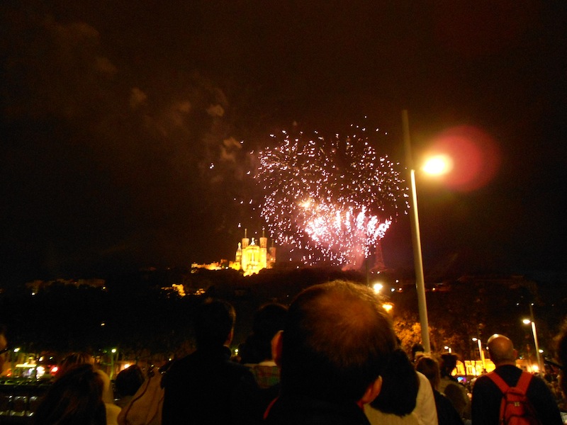 Fireworks above Fourvière