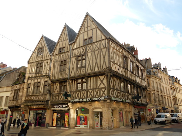 Dijon is home to well-preserved half-timbered buildings.
