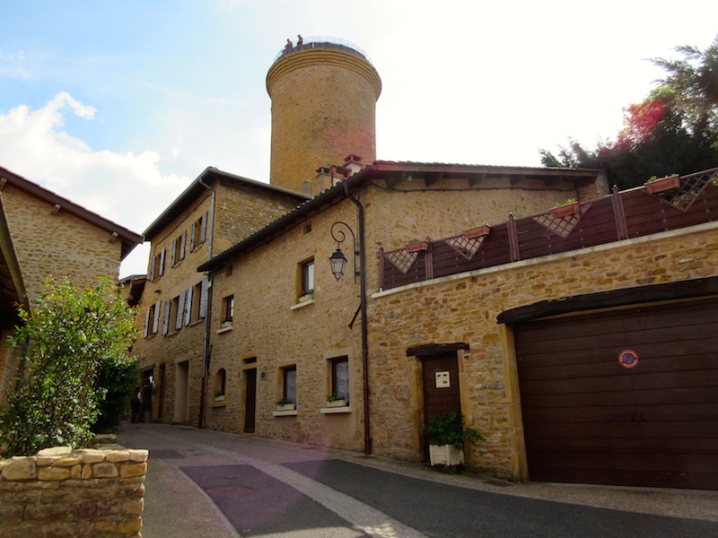 The keep tower dominates the village